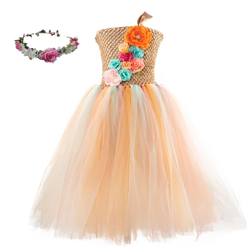 Платье-пачка в стиле тайного сада милое платье принцессы с цветами для девочек