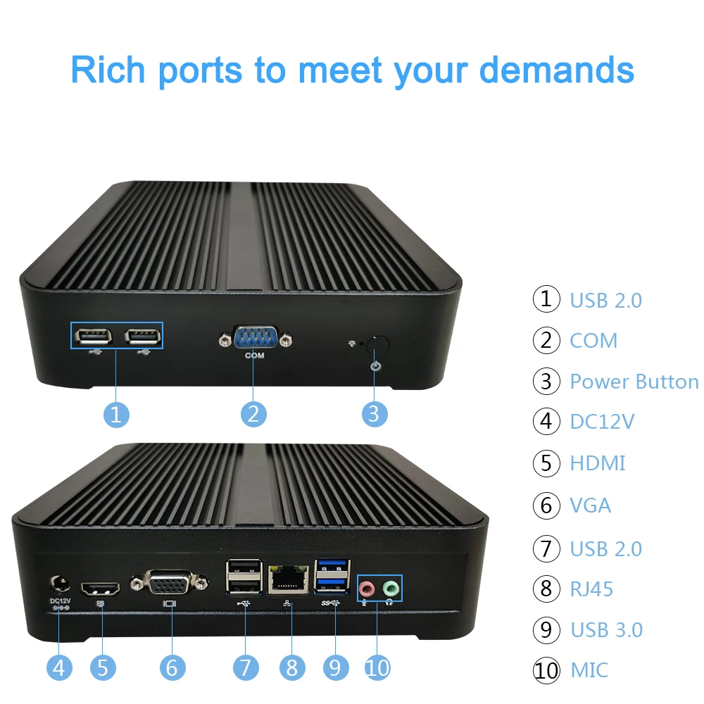 

2021 Fanless Computador Mini Portable PC Windows 10 Pro Intel Core i5 5200u DDR3 4GB Ram 128GB SSD