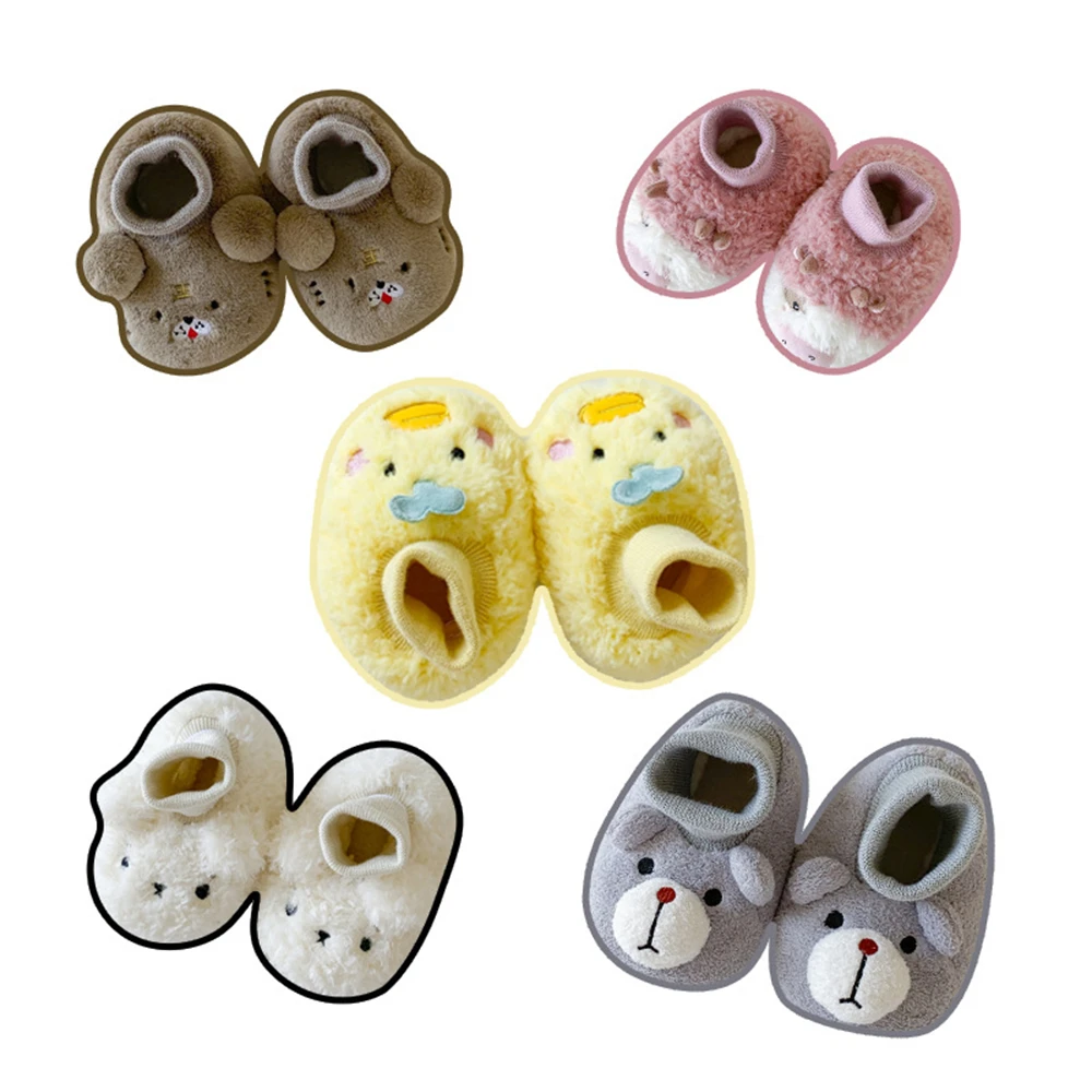 

Зимние утолщенные теплые кашемировые детские ботинки и носки из ягненка, нескользящая прогулочная обувь для новорожденных, детские носки д...