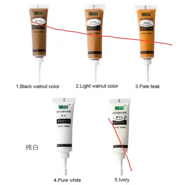 White Деревянная мебель ремонт патч крем краска Touch Up Kit маркер воск царапины наполнитель для удаления ремонт мебель царапины быстрый ремонт - Цвет: White