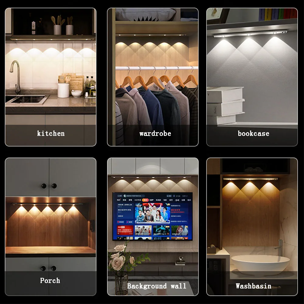 

30cm 40cm Motion Sensor Light Wardrobe Cupboard Super Bright 2/3LED Infrared Induction Lamp Portable Wireless Night Sensor Light