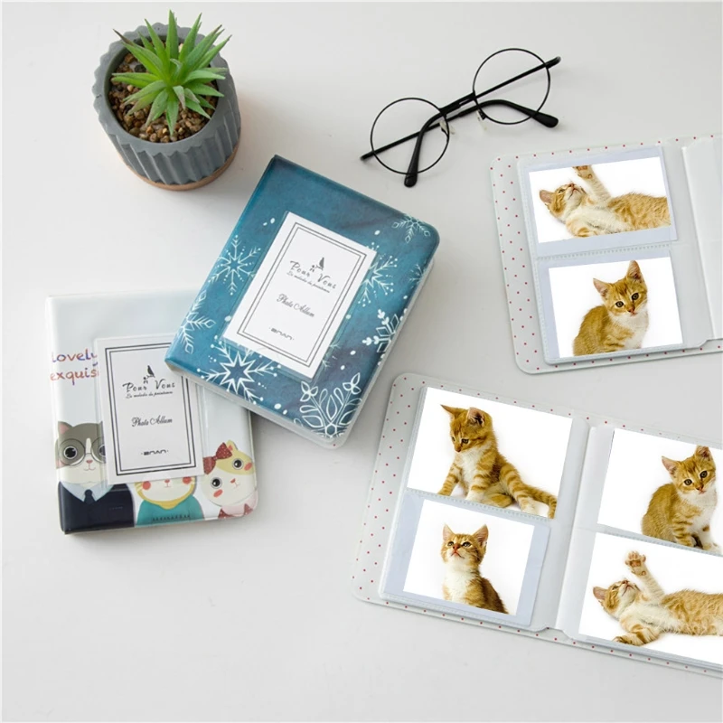 Портативный фотоальбом с элегантным принтом диагональ 3 дюйма 64 фото книга