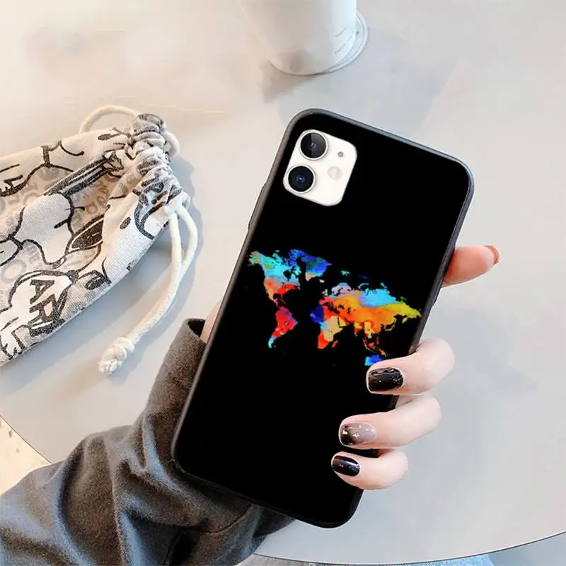 

World Map Travel Phone Case for iPhone 11 12 pro XS MAX 8 7 6 6S Plus X 5S SE 2020 XR mini
