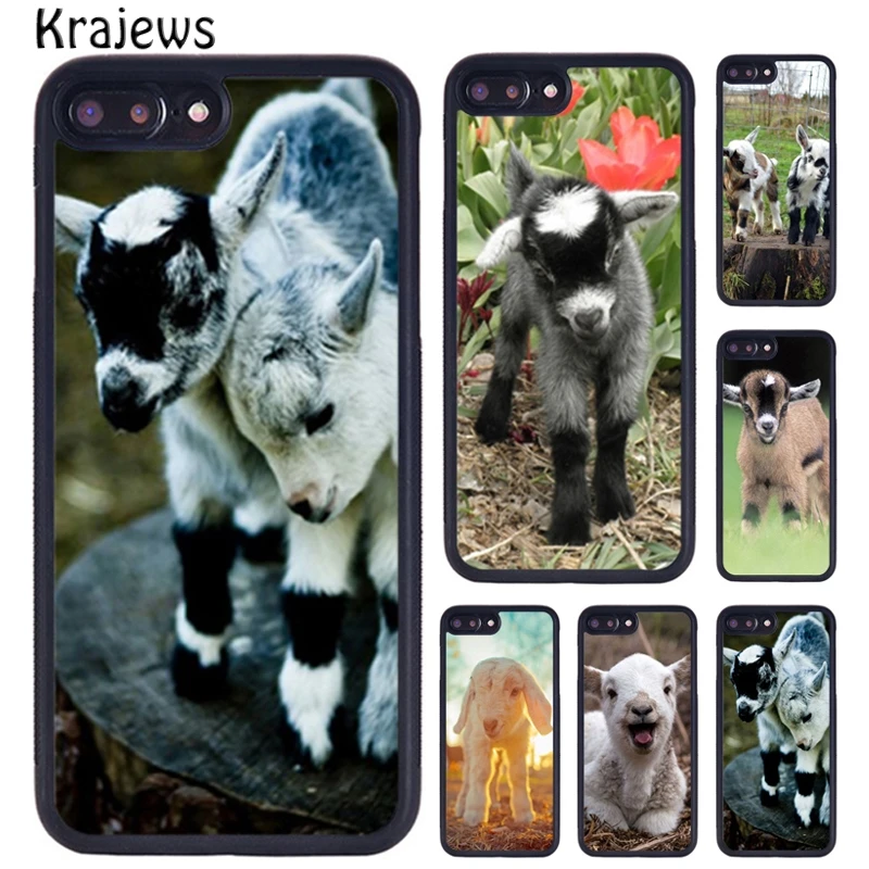 Милый детский чехол krajew Pygmy из козы для телефона iPhone X XR XS 11 12 Pro MAX 5 6 6S 7 8 Plus Samsung Galaxy