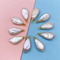 1pc natural freshwater baroque pearl pendant irregular water drop shape designer charms for jewelry making bulk earring necklace