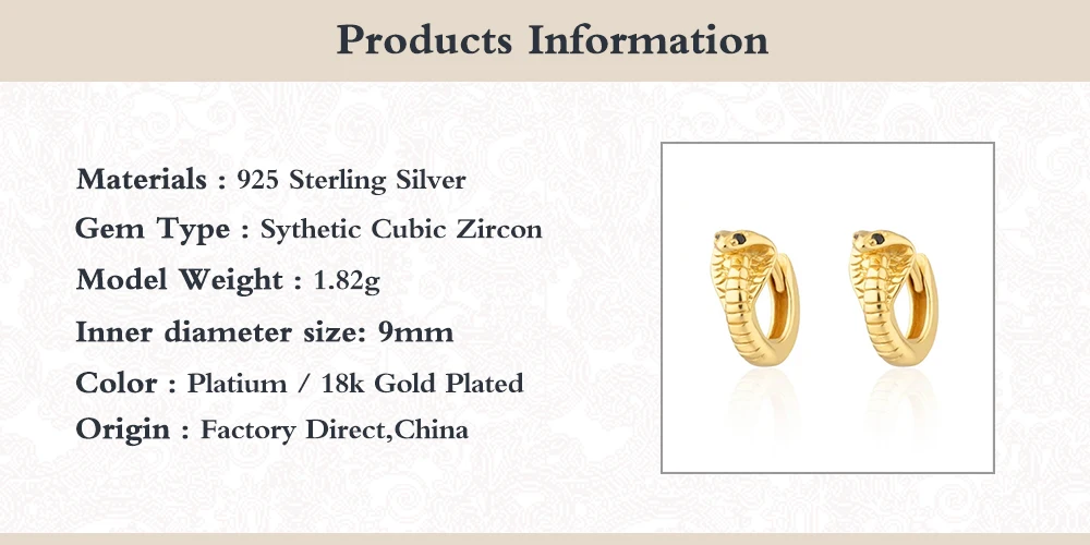 

Boako 925 Sterling Silver European Snake Pattern Hoop Earrings For Lovers' Girlfriend Bling Zircon Woman Earring Jewelry