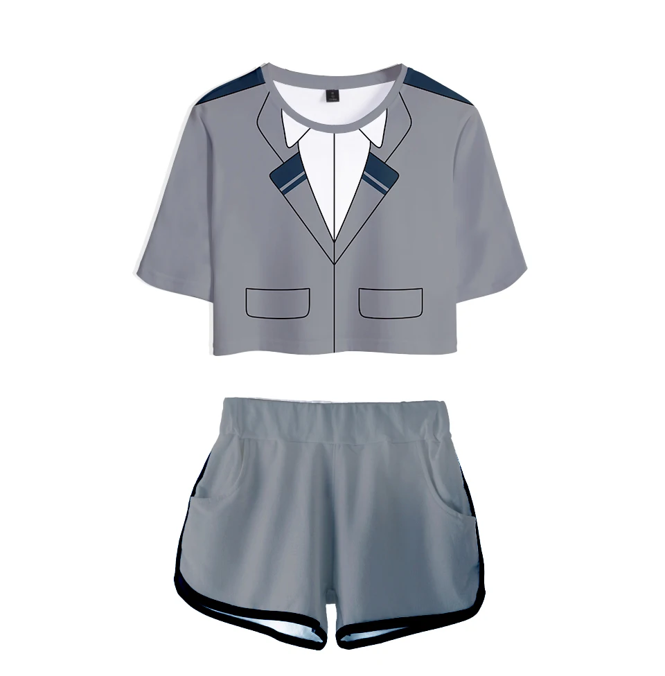 

Bnha No hero boku Cosplay Costume Women Pajamas Shirt Girls Sets No-Hero School Uniform My Hero Academy Momo Katsuki Summer Crop