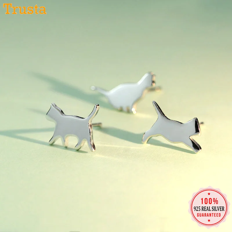 Trustdavis 2019 подлинные 100% Искусственные серебряные милые серьги гвоздики в виде