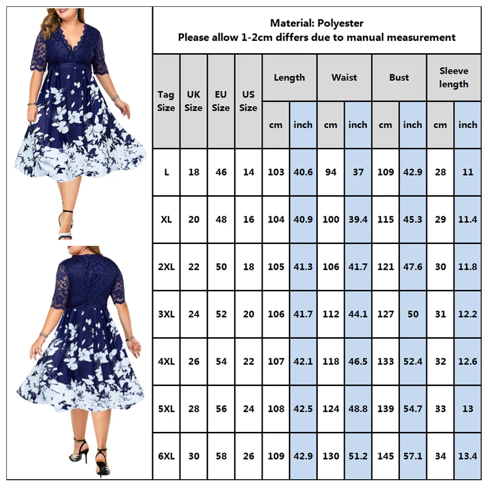 

Women Dress Plus Size Summer Floral Lace Hollow Out Half Sleeve Deep V-neck Elegant Bodycon Dress Ladies Evening Party Dress D25