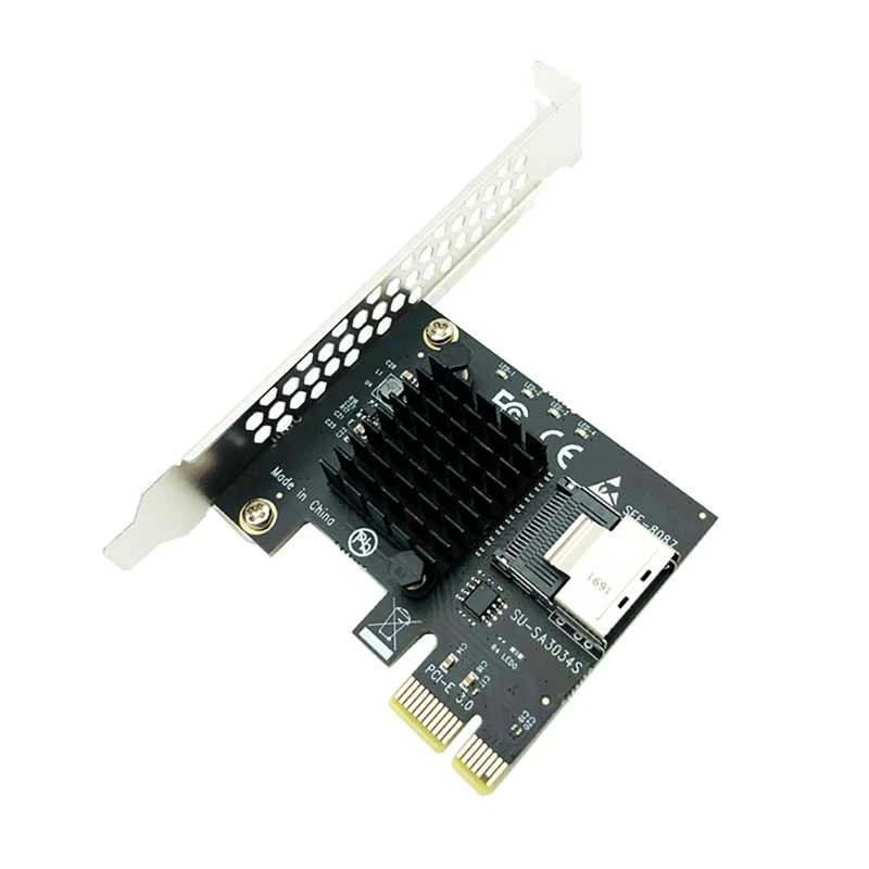 

Переходная карта PCIE 1X на Mini SAS, USB 3,0, 6 Гбит/с, карта расширения жесткого диска для майнинга ЧИА