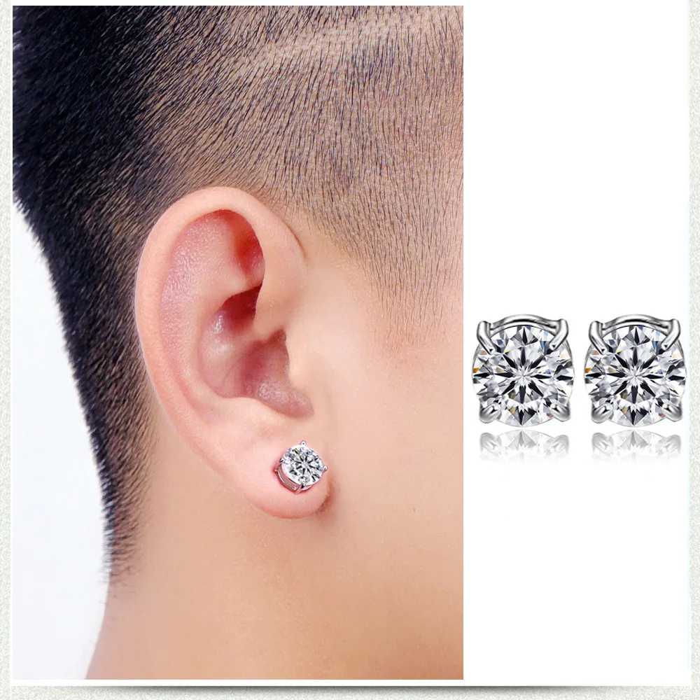 

Magnet earrings 2019 new tide simple cold wind men and women magnet stone earless personality ear clip Men copper material ear