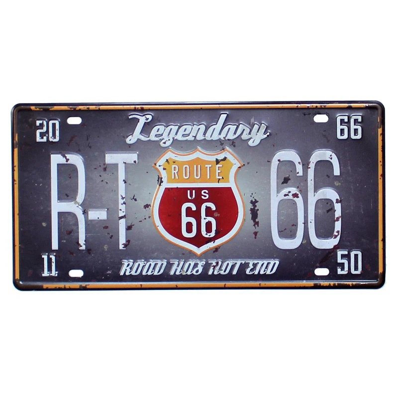 Винтажные металлические оловянные таблички в США Route 66 табличка с номером