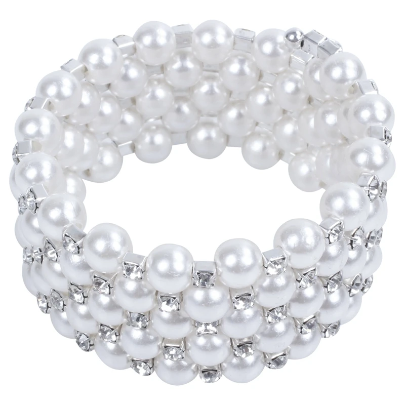 Пять рядов стразы из бисера Свадебные аксессуары кристалл браслет Fete Алмаз Bling Mary
