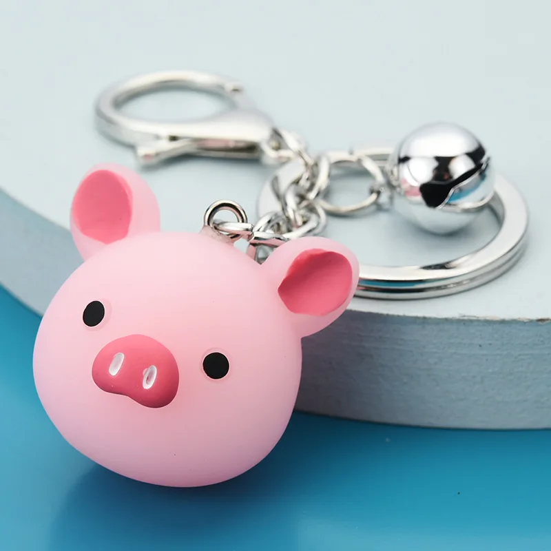 

2021 new Hot Lovely Pink Pig Cute Piggy Jewelry Kid Small Gift Accessories Gift Keyring Anime Head And Butt A pair Keychain
