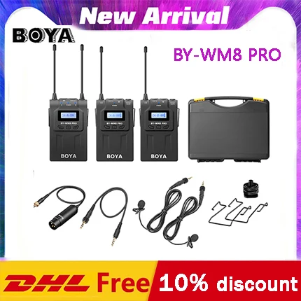 BOYA BY WM8 Pro K1 K2 WM4 pro UHF двойной беспроводной микрофон для интервью iPhone ПК DSLR