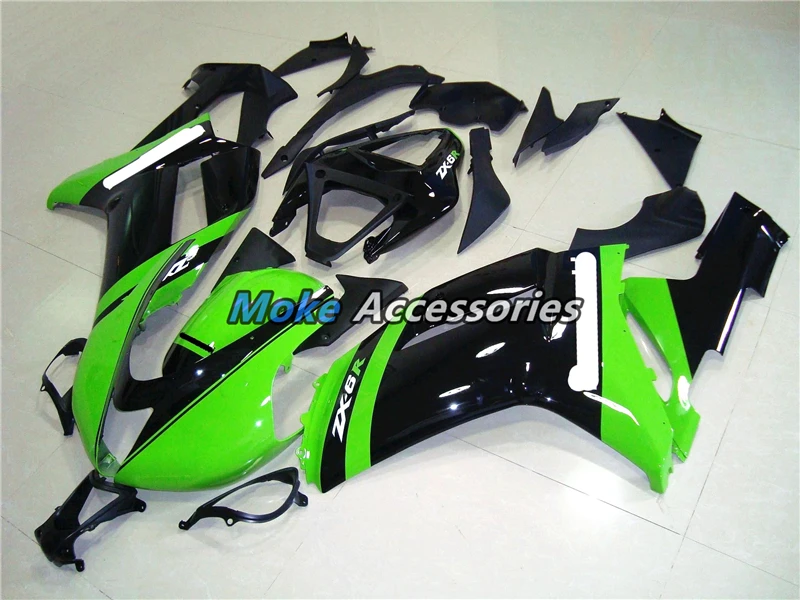 

Motorcycle Fairings Kit Fit For Kawasaki Zx-6r 2007-2008 636 Bodywork Set High Quality Injection New Ninja Black Green