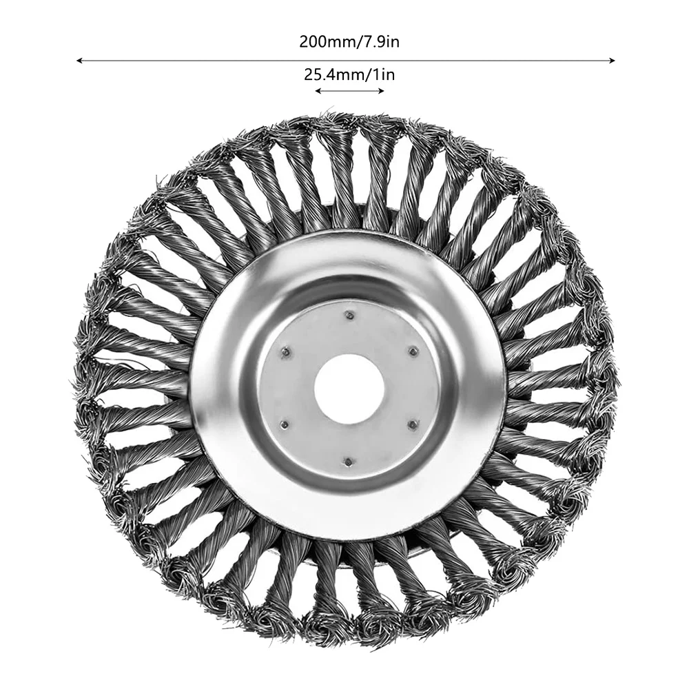 

Wire Brush Knotted Wire Grass Trimmer Cutter Head,for Angle Grinder Grass Trimmer,with 3 Nut Washer Pressure Plates