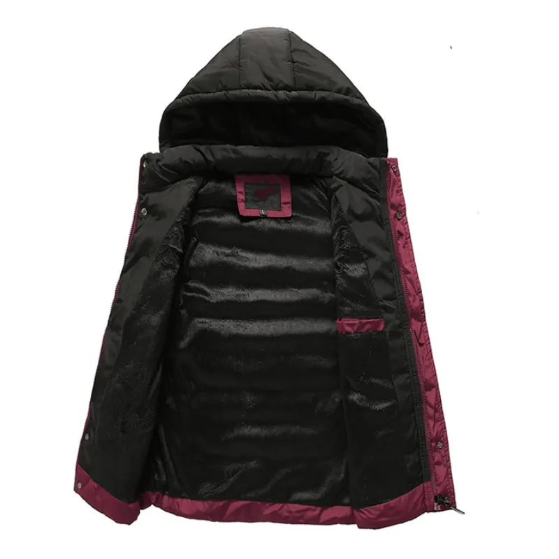 New Fashion Vest Jacket Men Winter Hooded Sleeveless Waistcoat Blue Red Matching Slim Warm Thick Hommes Vests Plus Size Clothing | Мужская