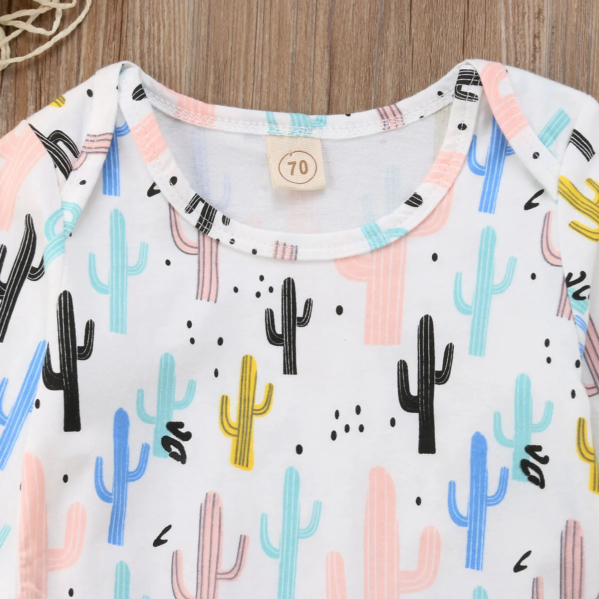 Осенний Детский комбинезон для новорожденных с принтом кактуса маленьких