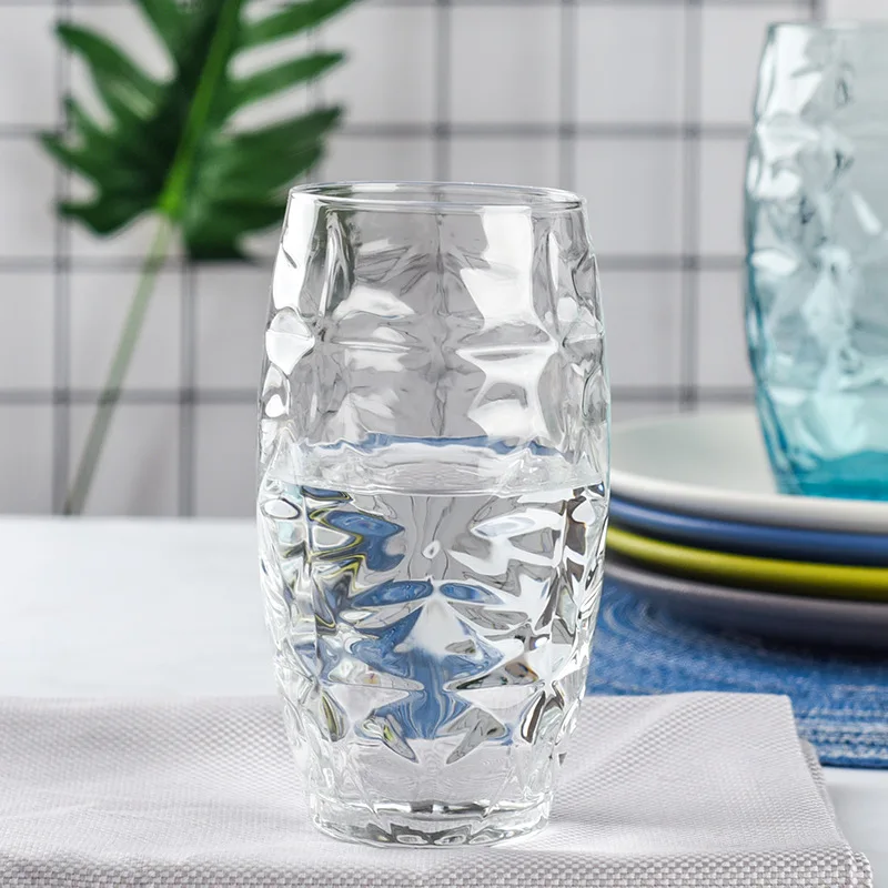 

European Design Glass Home Flat Cup Hotel Restaurant Drink Cup Glass Water Bottle High Temperature Resistance Drink Bottle