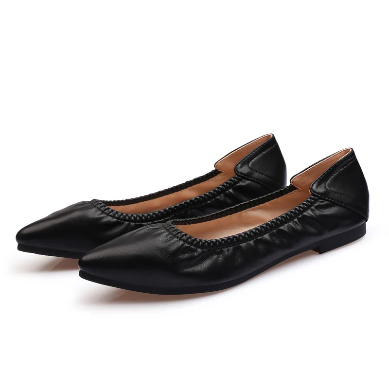 

Luxury Soft Women Ballet Flats Low-top Slip-on Shoes Woman Fashion Pointed Toe High Quality Microfiber Ladies Casual Boats Shoes