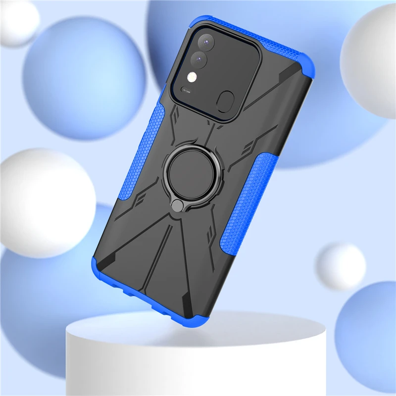 Funda protectora de silicona para Tecno Spark 8, carcasa protectora con soporte duro para Tecno Spark 8, 7 Pro-2