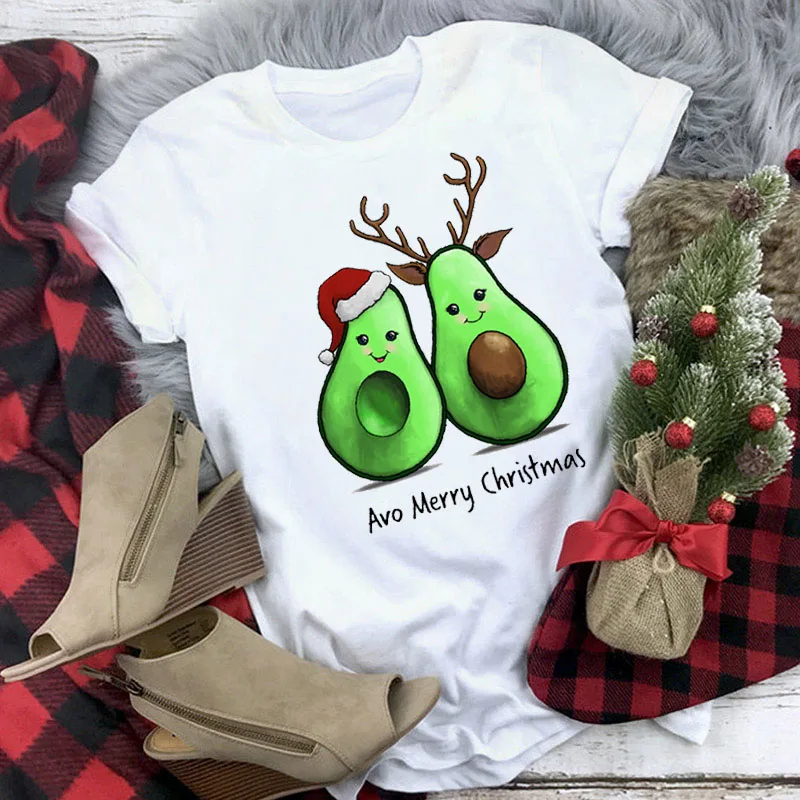 

Merry Christmas T Shirt Female Graphic T Shirt Xmas Tee Tops Cute Shirt Tee Femme Women T Shirt Leopard Plaid Tree Print T-shirt