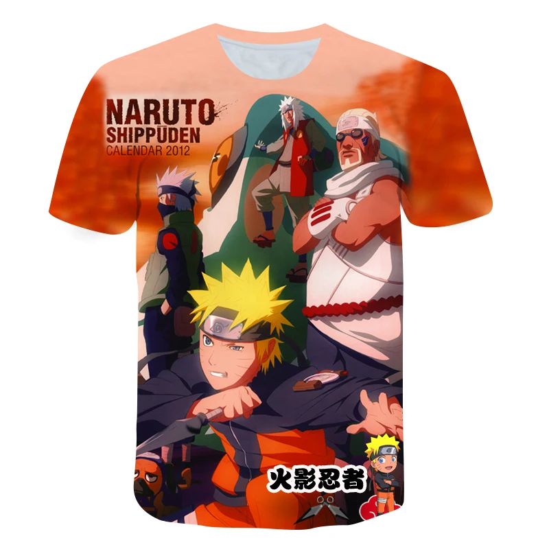 

2021 Japanese Anime Kakashi T-shirt Boys and Girls 3D Sweatshirt Casual Fashion Round Neck Short Sleeve Teen Top