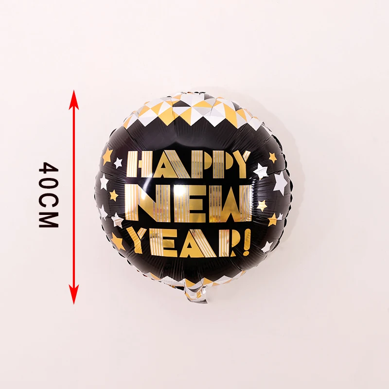 

31Pcs/Set Happy New Year 2021 Party Balloon 16 inch Number Balloon Black Round Star Champagne Bottle New Year Party Decorations