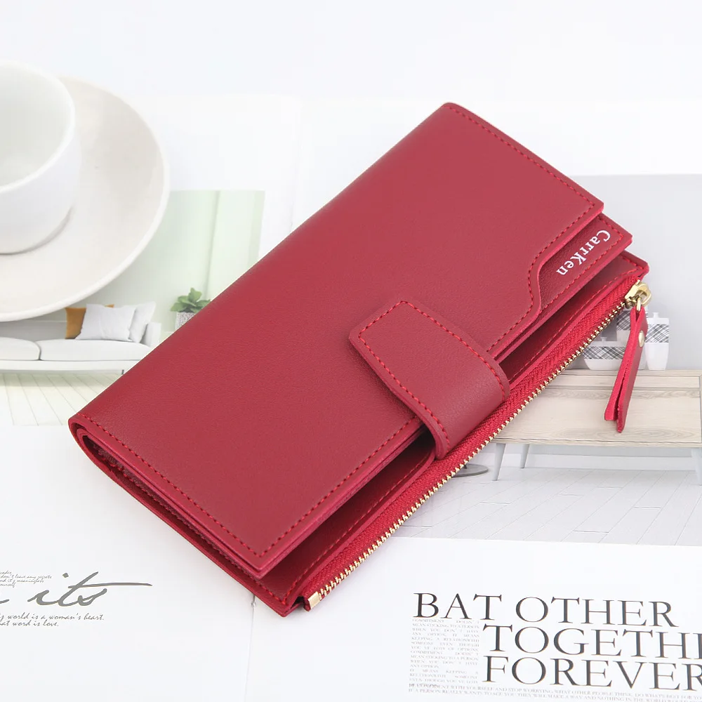 

New style fashion long lady wallet designer envelope clutch bag lady buckle wallet leather female wallet mobile phone bag