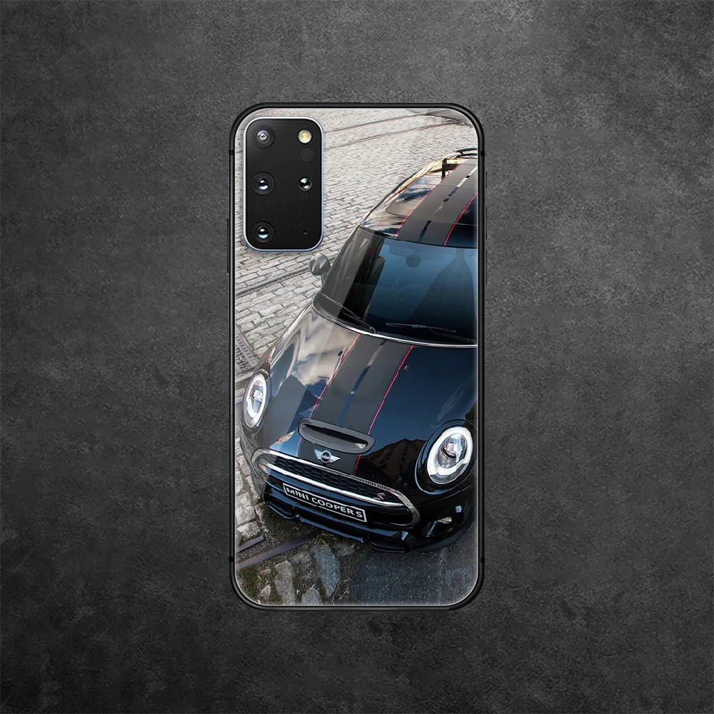 

Car Mini Cooper Tempered Glass Phone Case Cover For Samsung Galaxy Note S 8 9 10 20 21 E Plus Ultra M 31 51 FE Painting Silicone