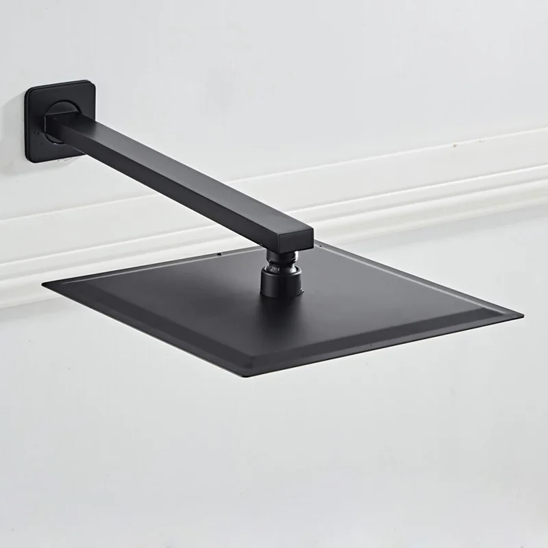 becola black chrome square rain shower head ultrathin 2 mm 10 inch choice bathroom wall ceiling mounted shower arm free global shipping