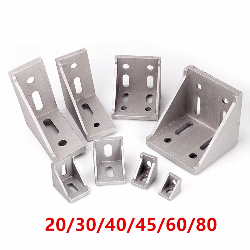 

5/20pcs 2020 2028 3030 3060 4040 4080 6060 8080 Aluminum corner bracket for 20/30/40/45/60 Aluminum profile connector CNC Router