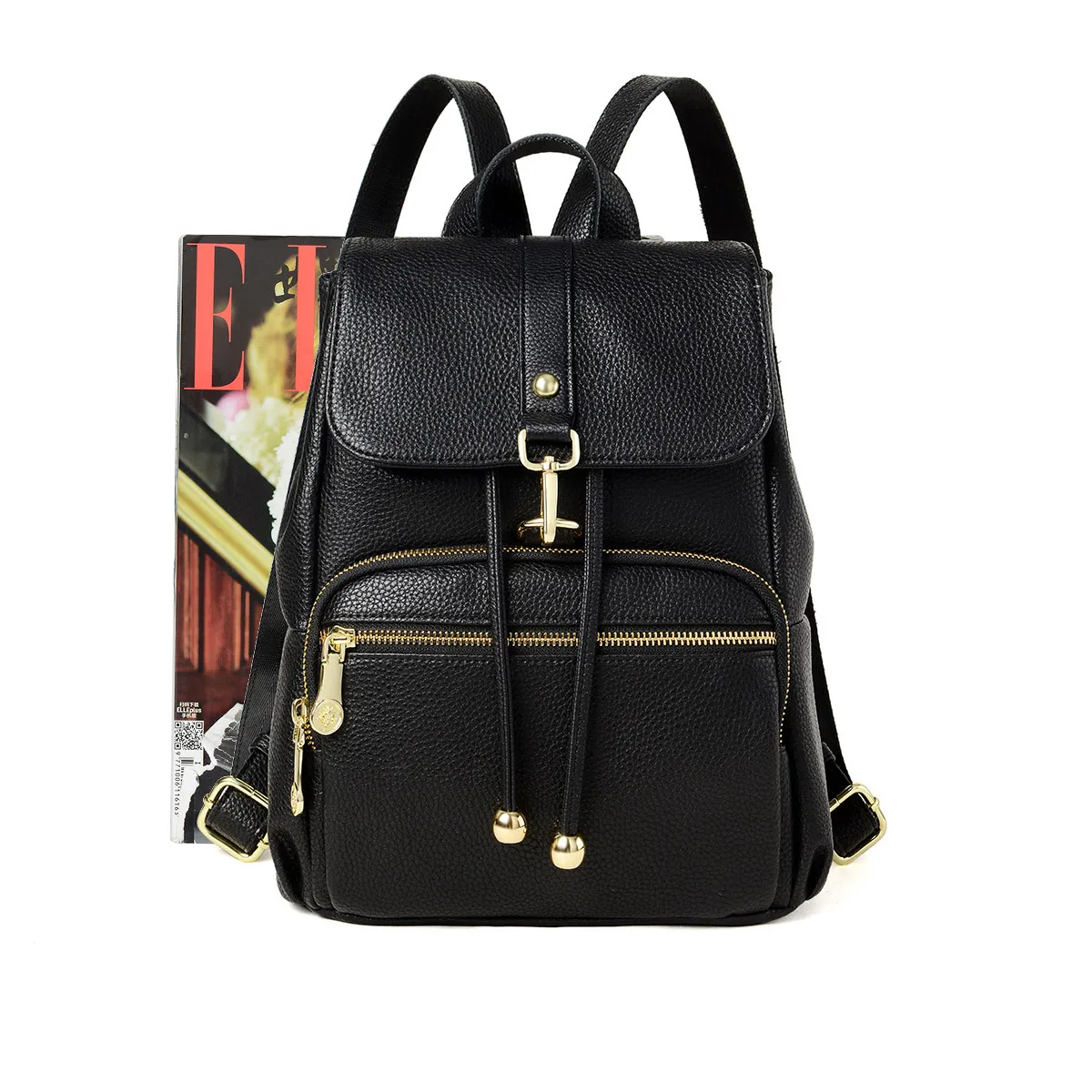 Женский ранец из натуральной воловьей кожи с простым рисунком элегантный модный