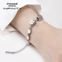 power ionics infinity series new trendy fashion jewelry women germanium 3mm charm health bracelets bangles free engraved gifts