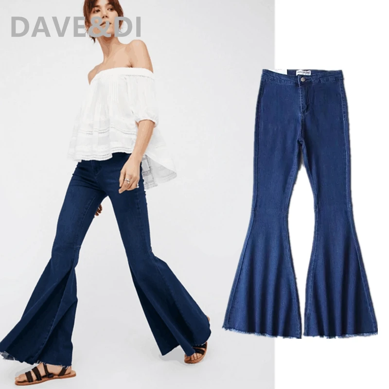 

Jenny&Dave push up jeans fashion blogger vintage washed burrs flarejeans woman high waist jeans high stretch skinny for women