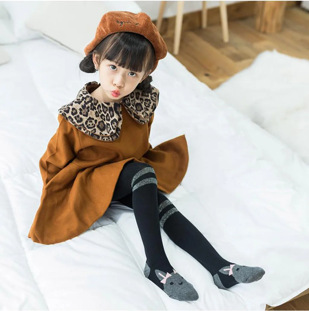 Детские зимние теплые чулки для девочек с героями мультфильмов колготки узкие