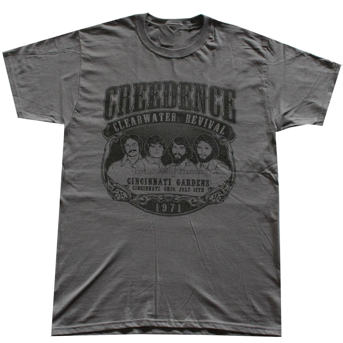 

Creedence Clearwater Revival CCR Men T-Shirt Gray Back To The Future Streetwear