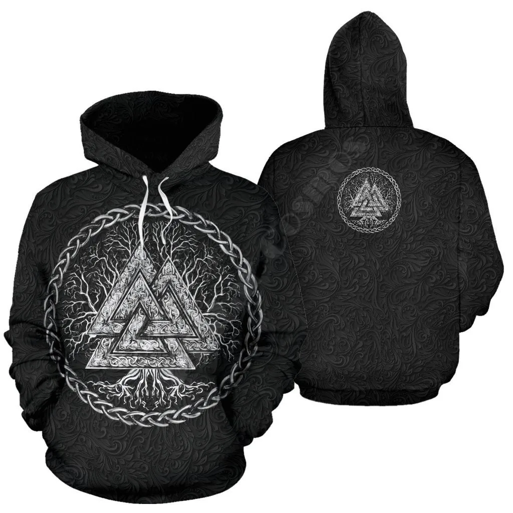 

Valknut and Tree of Life Black 3D Printed Hoodies Fashion Pullover Men For Women Sweatshirts Sweater Cosplay Costumes