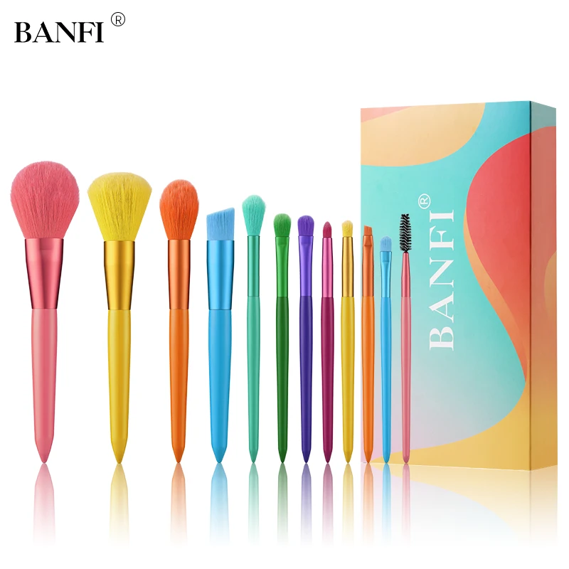 

Набор радужных кистей для макияжа, 12 шт.