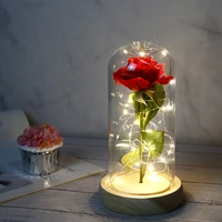 romantic valentines day gift eternal life flower simulation hand feel moisten rose lamp holiday gift home decoration