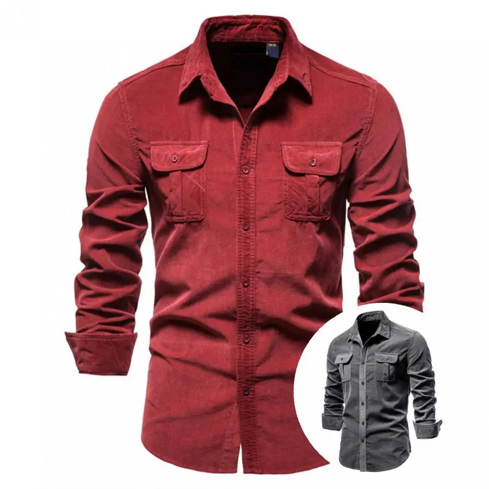 

Мужская рубашка, Отличная тонкая декоративная Весенняя рубашка с пуговицами, приятная для кожи рубашка