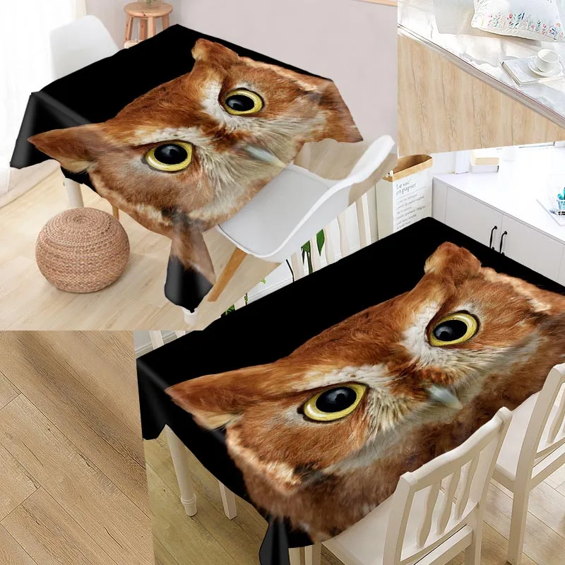 

Owl Birds Custom Table Cloth Oxford Fabric Rectangular Waterproof Oilproof Table Cover Family Party Tablecloth