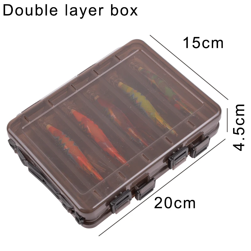 

10Pcs Squid lure Wooden Shrimp jigs Fishing hooks Octopus bait 12g 14.5g Cuttlefish Luminous Artificial fishing bait