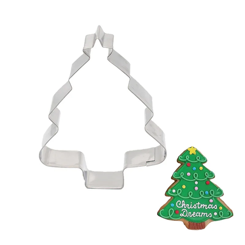 

Cake Decor Tool Sugar Biscuit Mould DIY Baking Accessory 5pcs Stainless Steel Christmas Cookie Cutter Gingerbread Xmas Tree Mold