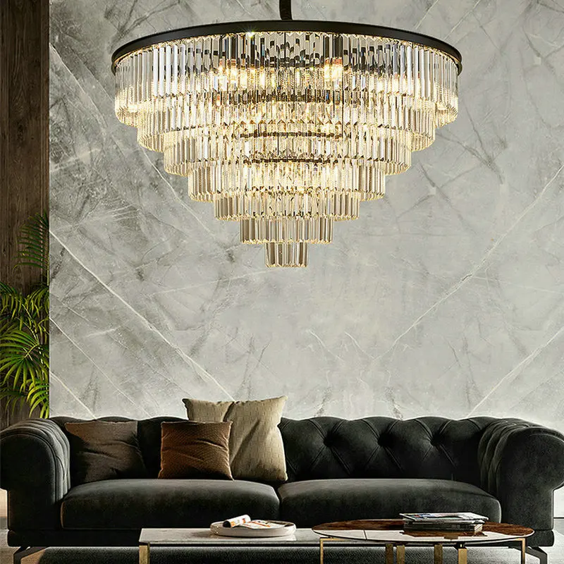 Люстра Светодиодная кольцевая винтажная хрустальная люстра K9 в стиле лофт