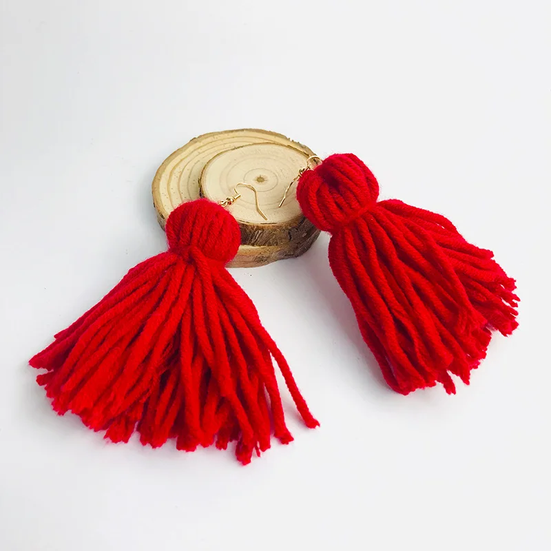 M & G новые модные медные серьги из хлопка макраме в стиле бохо хлопковые плетеные