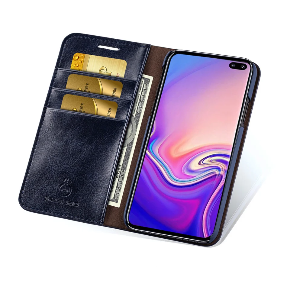 Musubo Роскошный деловой чехол для samsung Galaxy S10 S10+ S10e, чехол из натуральной кожи с откидной крышкой s, чехол для S9 Plus, S8, S7, Funda, Coque Capa