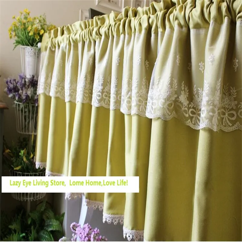 

Бесплатная доставка, качественные пасторальные занавески, зеленые кружевные занавески, шторы для кофе, чая, кухонные домашние огненные око...
