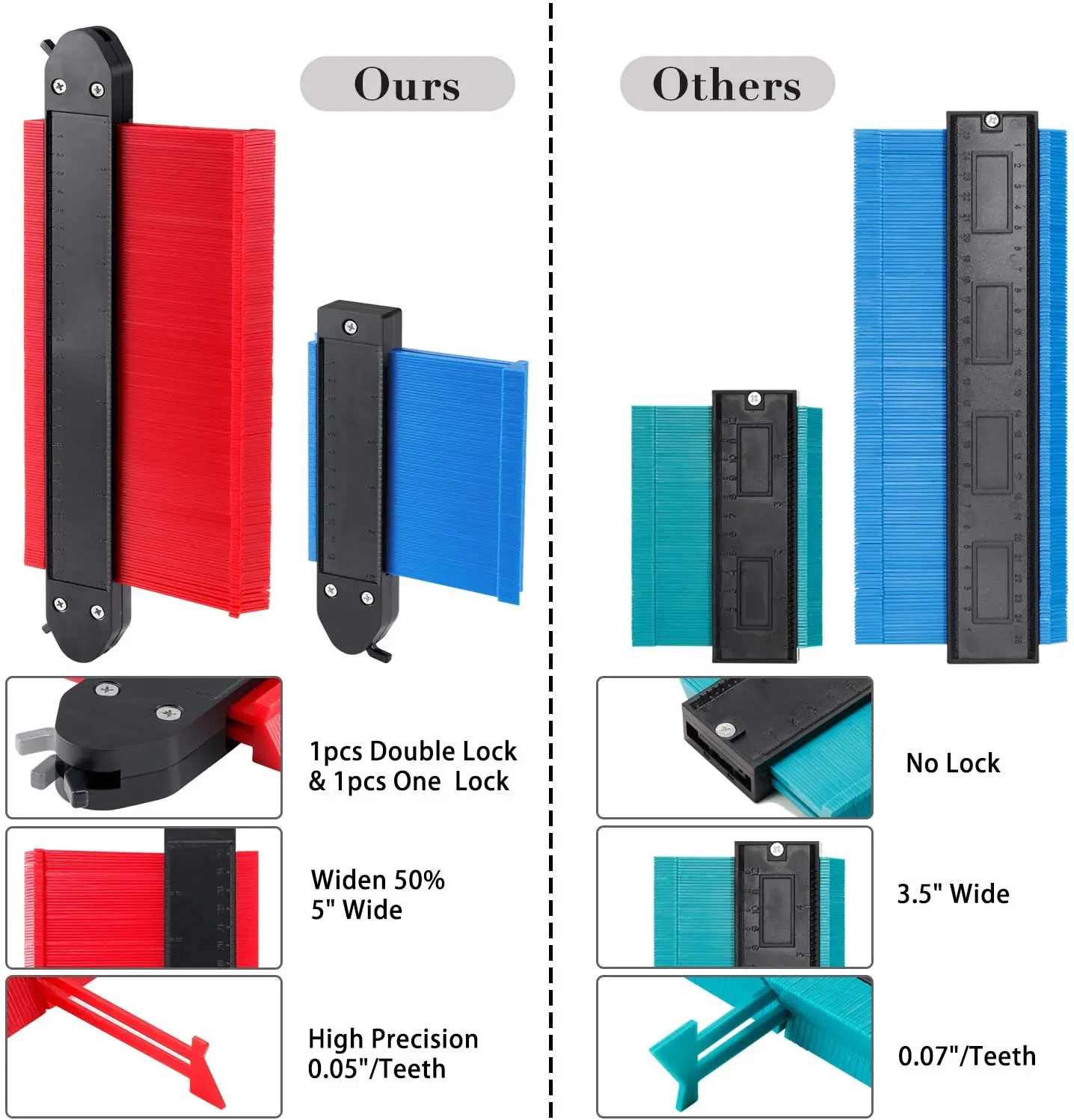 Экстра Широкий двойной контурный манометр Дубликатор с угловой линейкой